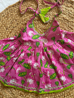 Gulabo Lime Halter Neck Kurti with Lehriya Dhoti