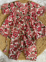 Girl's floral kurti pant set