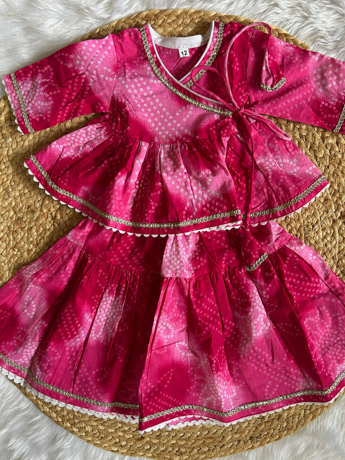 Infant girl angrakha top and skirt-rani bhandej