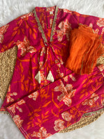 Pink floral kurti with palazzo