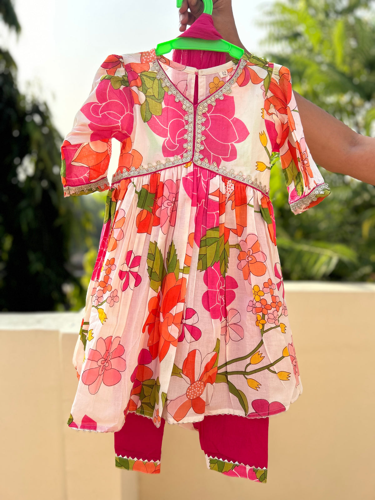 Girls Anarkali Kurti Pant Set