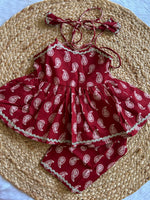 Infant Kurti with Pant-Maroon Paisley