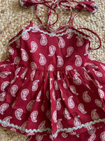 Infant Kurti with Pant-Maroon Paisley