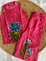 Premium hand painted co-ord set-Pink