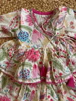 White Infant Girl Angrakha Top and Skirt