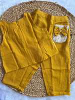 Yellow Heart and bow co-ord set