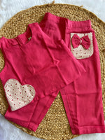 Pink Heart and bow co-ord set