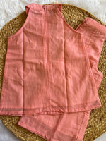 Peach Mul Chanderi Embroidered Co-ord Set