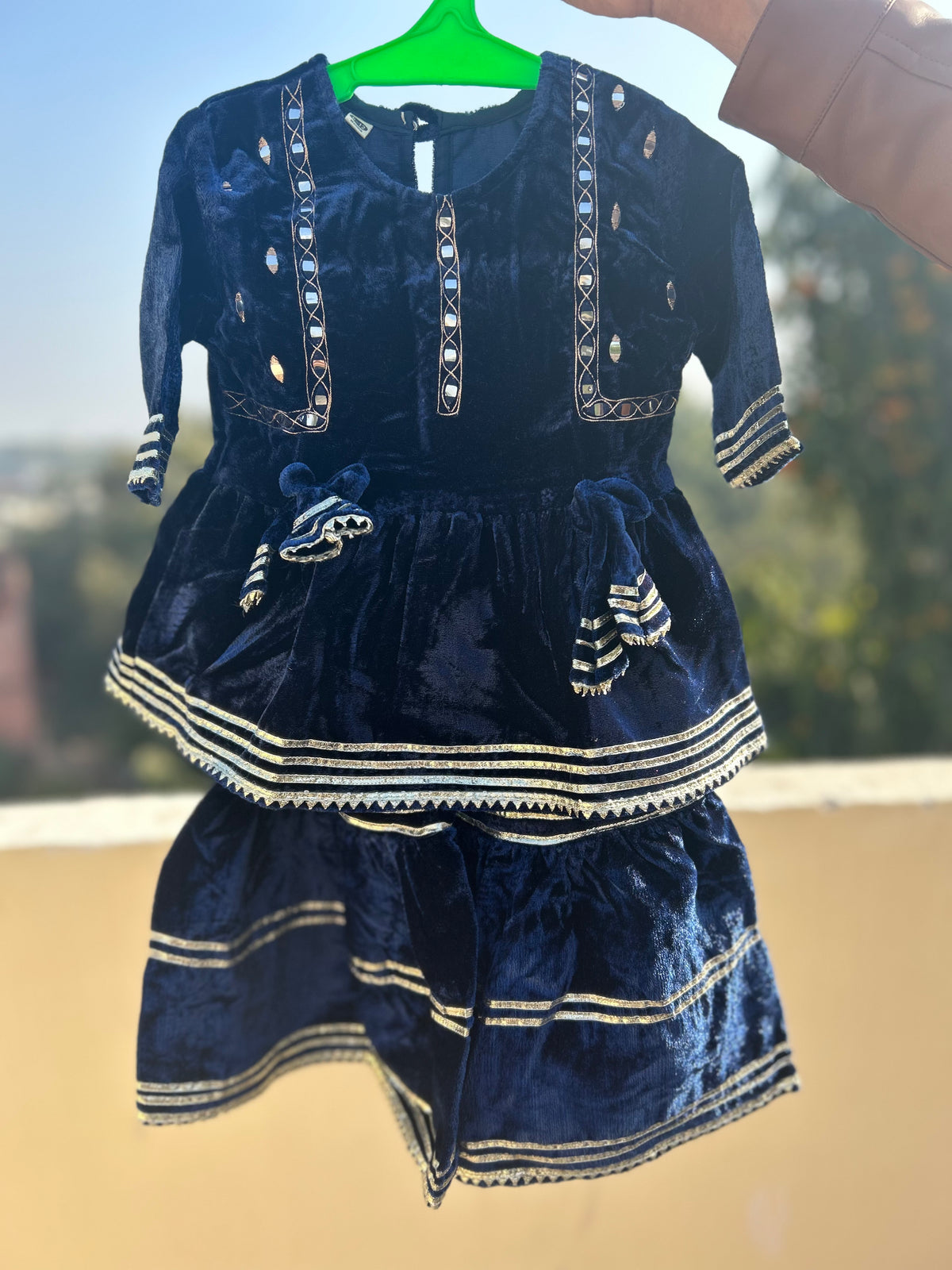 Girls Velvet Kurti Sharara