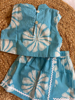 Tropical Whimsy Set -Top with Skorts (Blue)