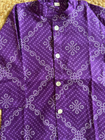 Infant boy's kurta pajama-Purple Bhandej