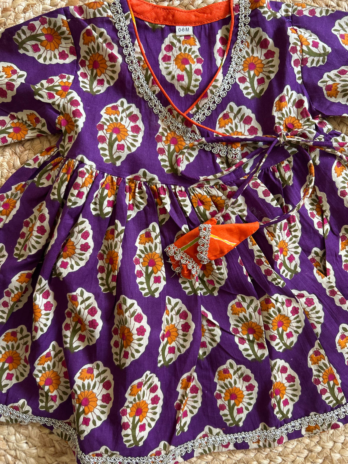 Royal Purple Angrakha Kurti with Dhoti