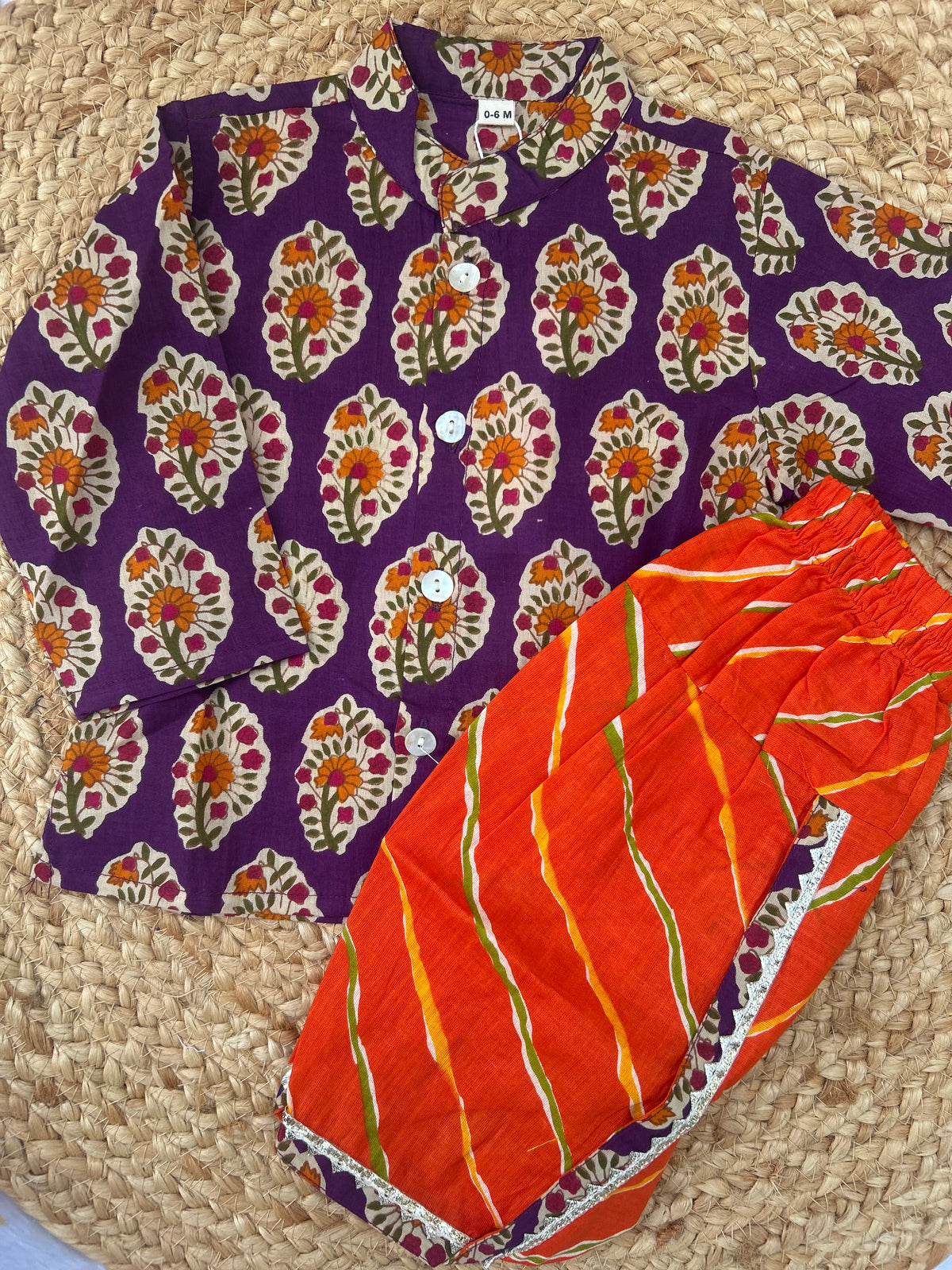 Infant Boys Dhoti Kurta set-Royal Purple