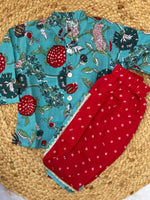 Infant Boys Dhoti Kurta set-Turquoise Blue