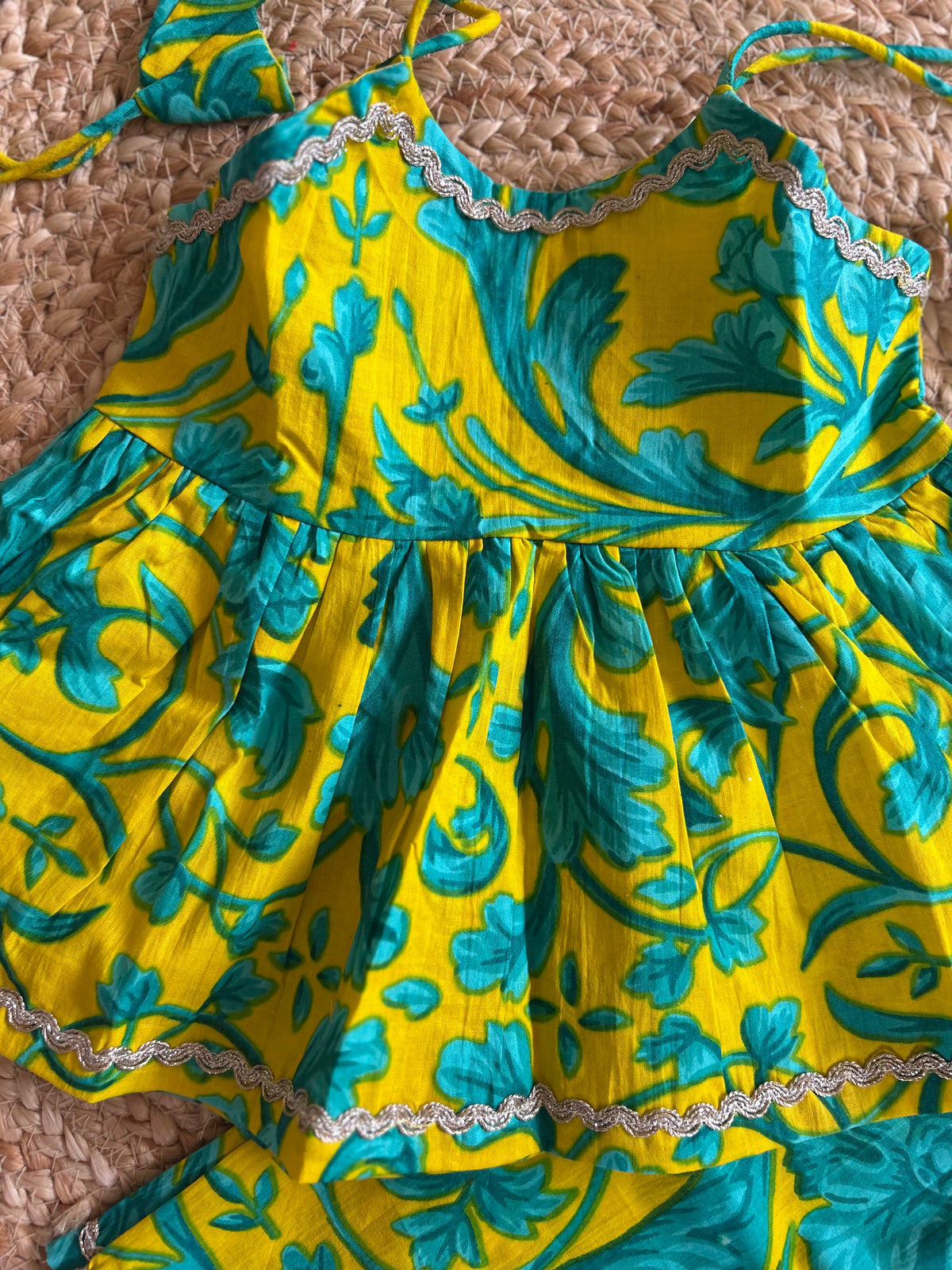 Infant Kurti with Pants-Yellow Green