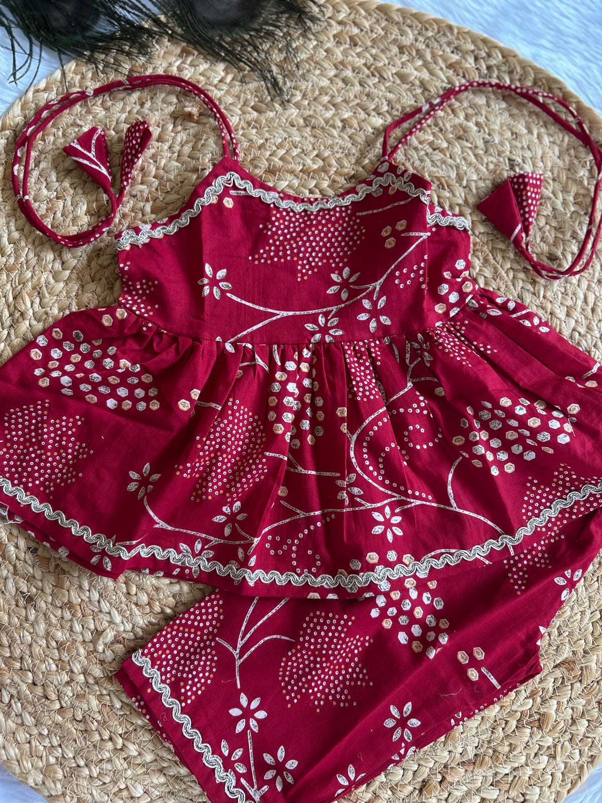 Infant Kurti with Pants-Maroon