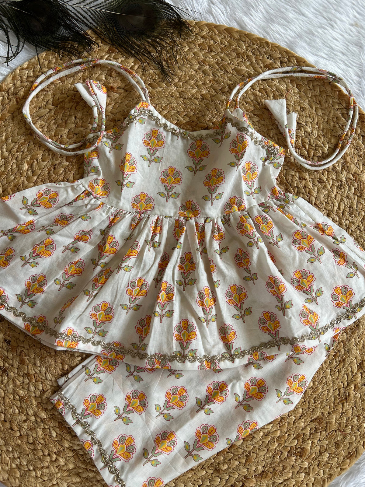 Infant Kurti with Pants-White