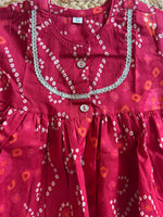 Red Bandhej Kurti Pant Set