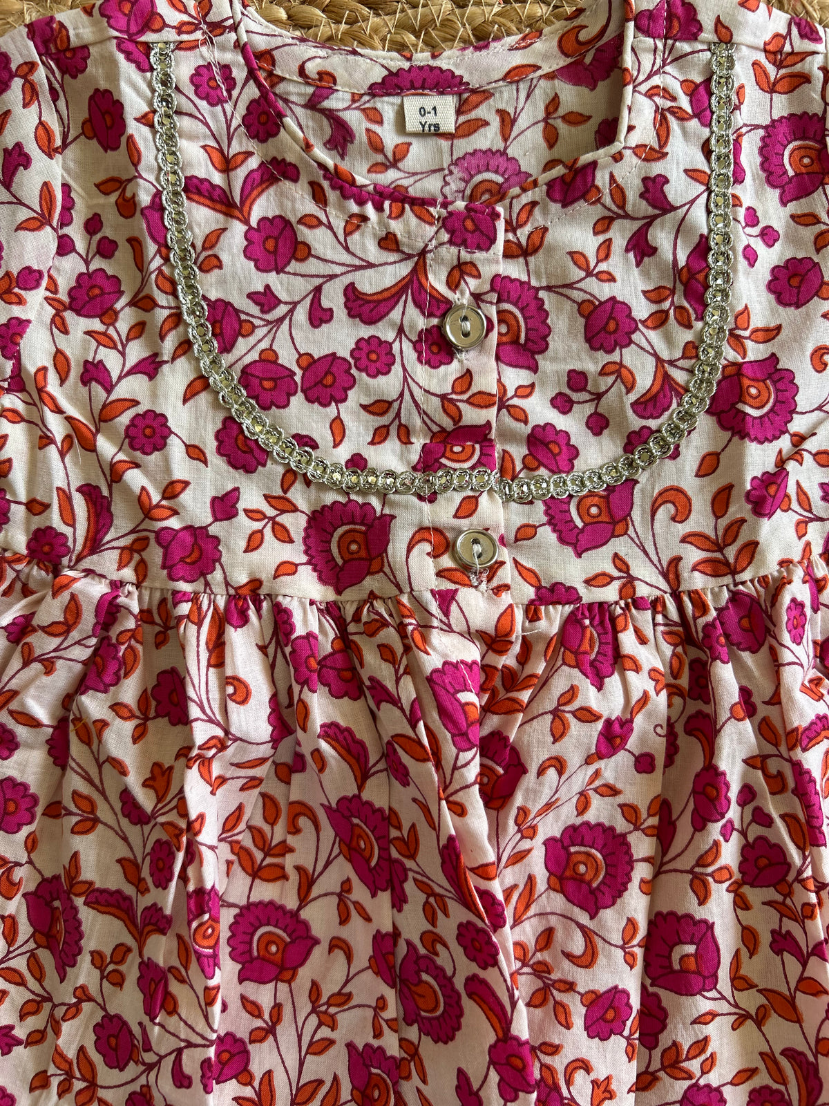 Floral Pink Kurti Pant Set