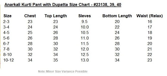 Girl's anarkali bhandej kurti pant