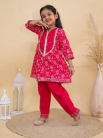Girl's Pink Kurti Pant Set