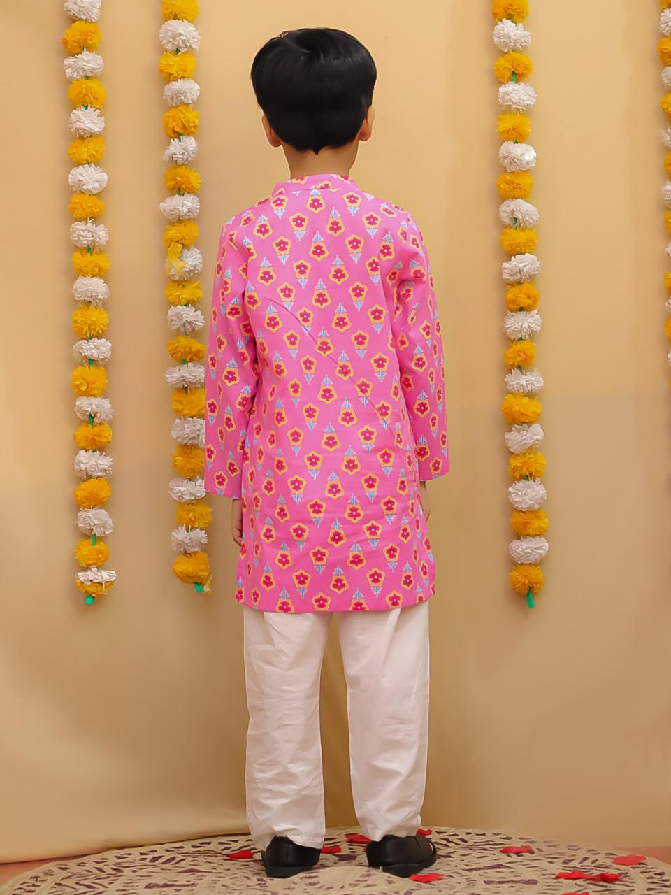 Pink boy's kurta pajama